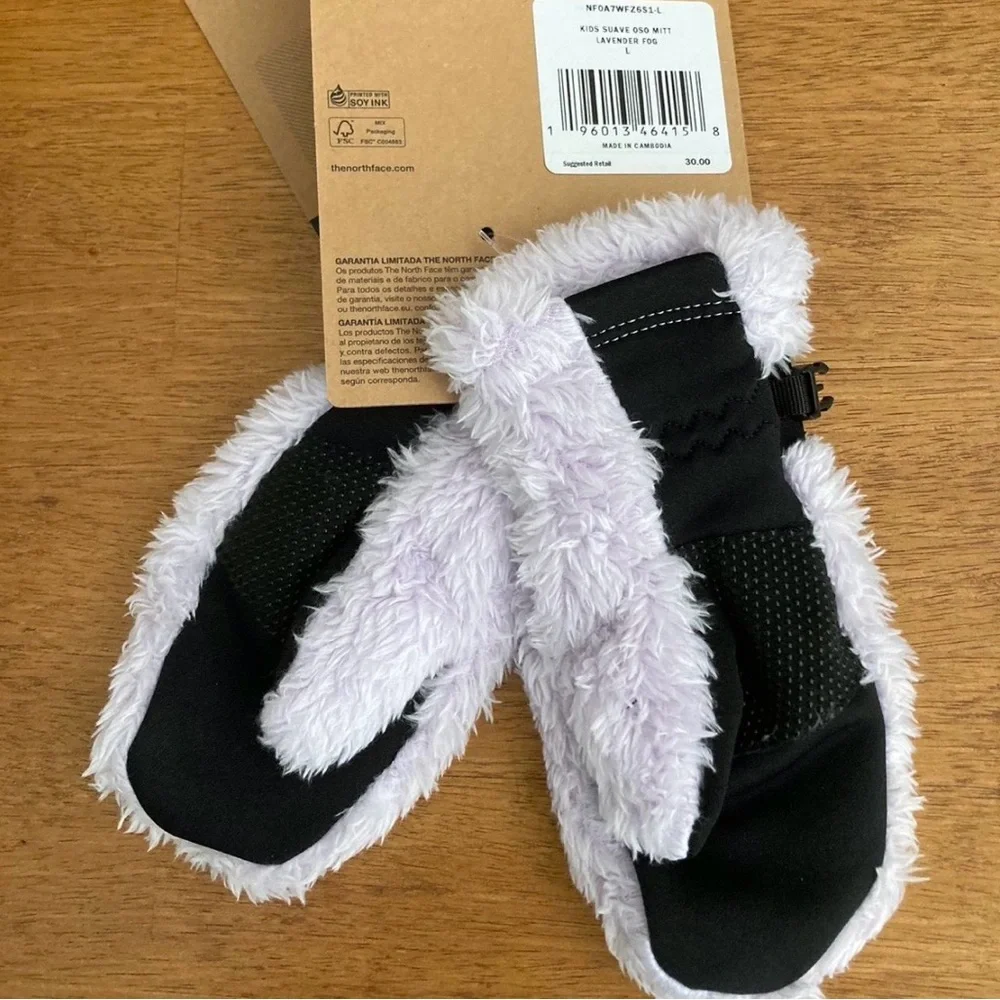 The North Face Kids Plush Mittens in Light Lavender